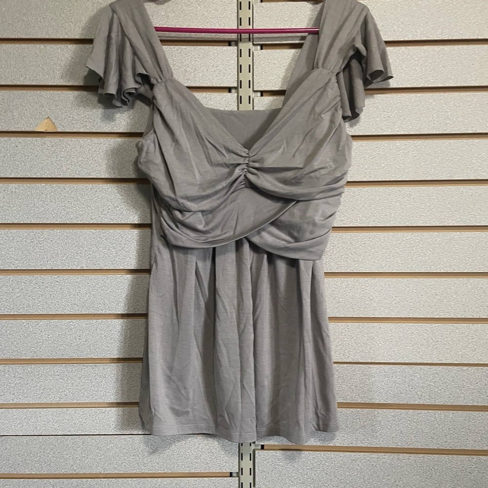 Pink Lotus G Er ay Wide Strap Ruffe Cap Sleeves Large Blouse Shirt Top